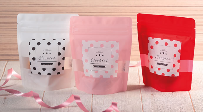 バレンタイン ラッピング チャック付スタンド袋
