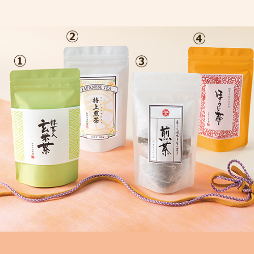 チャック付スタンド袋の日本茶パッケージ