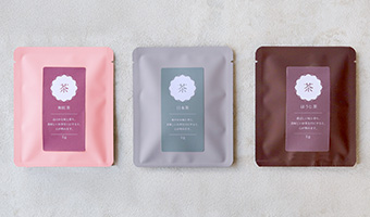 蒸着三方袋(ピンク・グレー・茶)