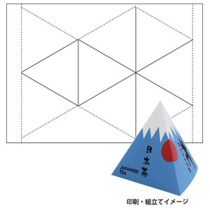 お手軽プリント三角すいカートン 中箱 カートン 包装資材の