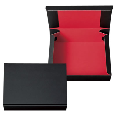 発送できる箱 梱包材 宅配サイズ60 商品No.55515 ケースN式 黒×赤 294×212×83