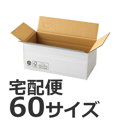 発送できる箱 梱包材 宅配サイズ60 商品No.55709 ケースＡ式撥水白60サイズ280×140×118
