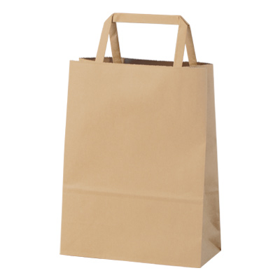 【100枚】紙製保冷袋 茶 手さげ内付180×80×235