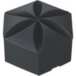 六角カートン 花型 黒 160×65×160