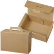 発送できる箱 梱包材 宅配サイズ60 商品No.55351 ケースN式 提げ手付き 茶 247×173×96